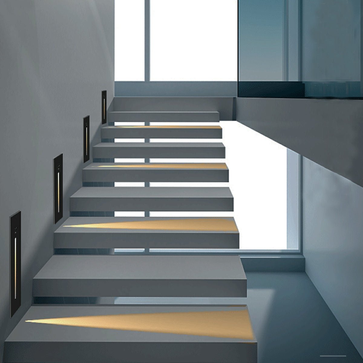 Indoor Minimalist Motion Sensor LED Recessed Stairway Wall Lights - Flyachilles