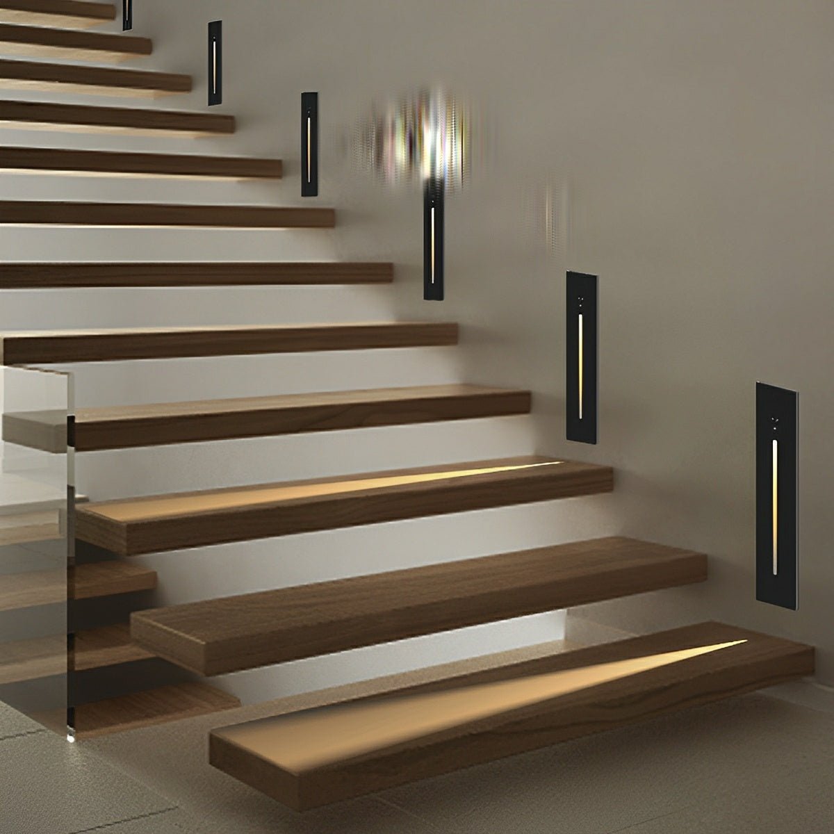 Indoor Minimalist Motion Sensor LED Recessed Stairway Wall Lights - Flyachilles