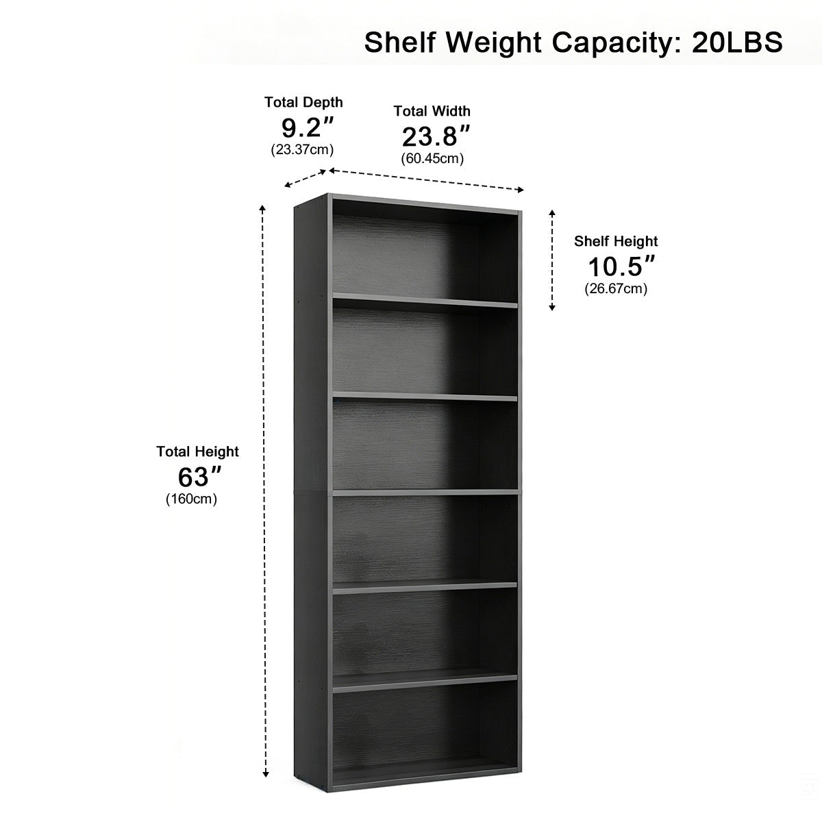 Industrial Bookcase Open Storage Shelf - Flyachilles