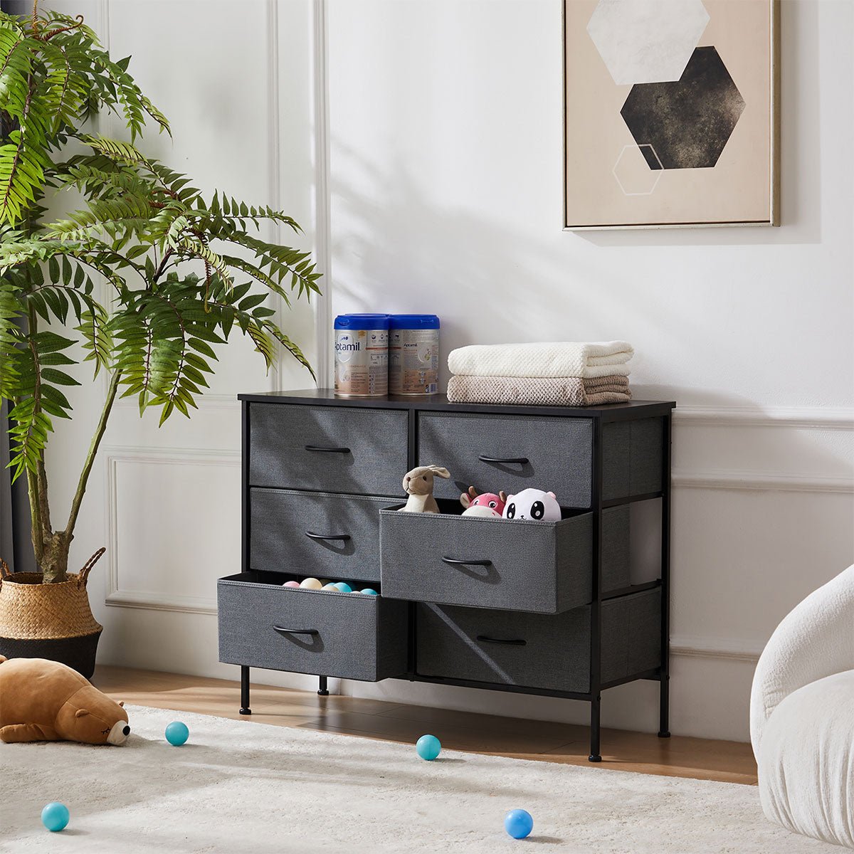 Large Capacity 5 - 10 Drawer Fabric Storage Cabinet Organizer - Flyachilles