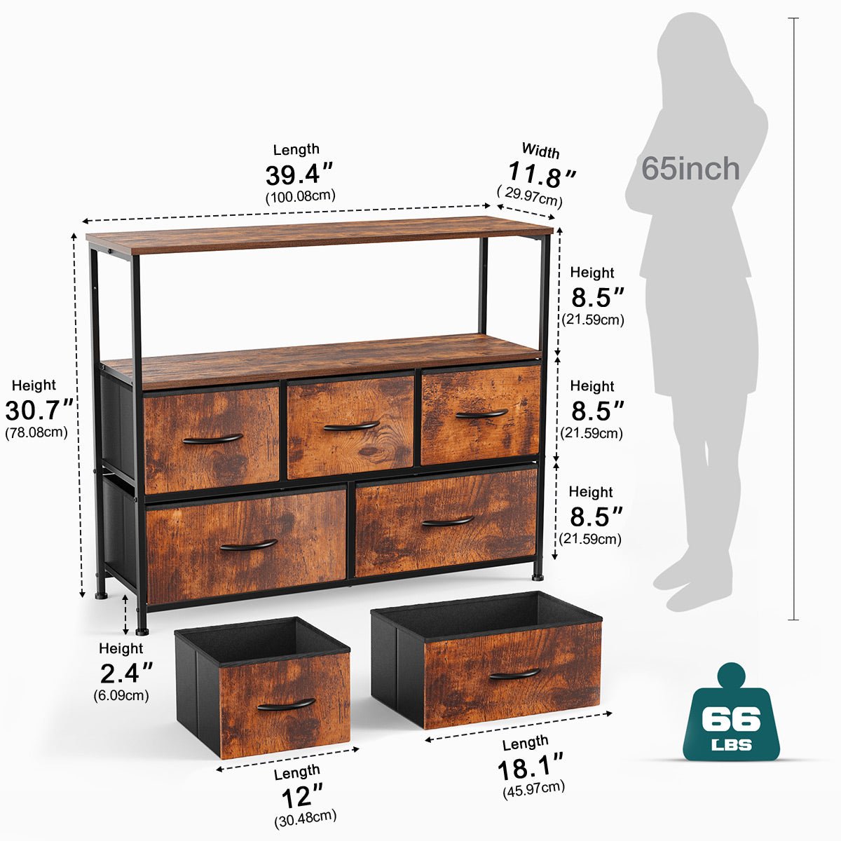 Large Capacity 5 - 10 Drawer Fabric Storage Cabinet Organizer - Flyachilles