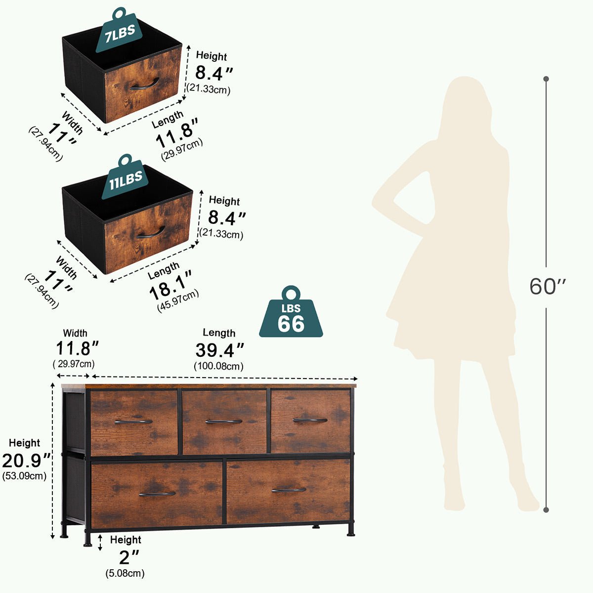Large Capacity 5 - 10 Drawer Fabric Storage Cabinet Organizer - Flyachilles