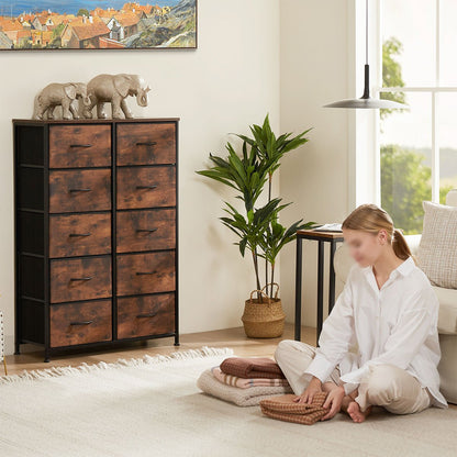 Large Capacity 5 - 10 Drawer Fabric Storage Cabinet Organizer - Flyachilles