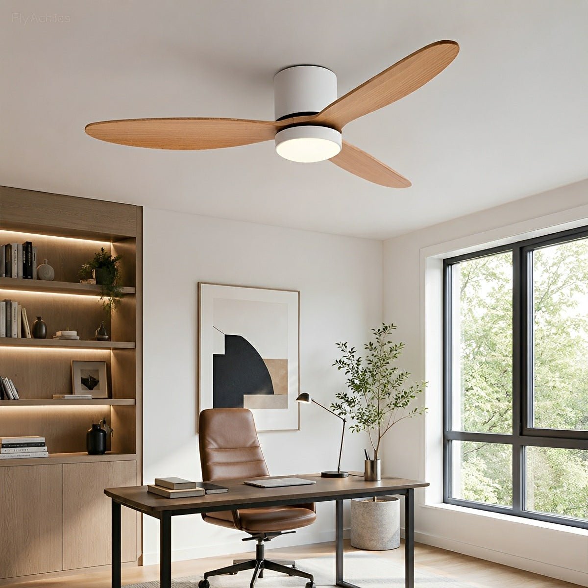 LED Inverter Silent White Low Floor DC Motor Simple Ceiling Fan Light - Flyachilles