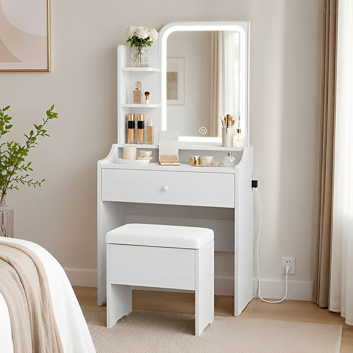 LED Makeup Vanity Table – 3-Color Temperature Light - Flyachilles