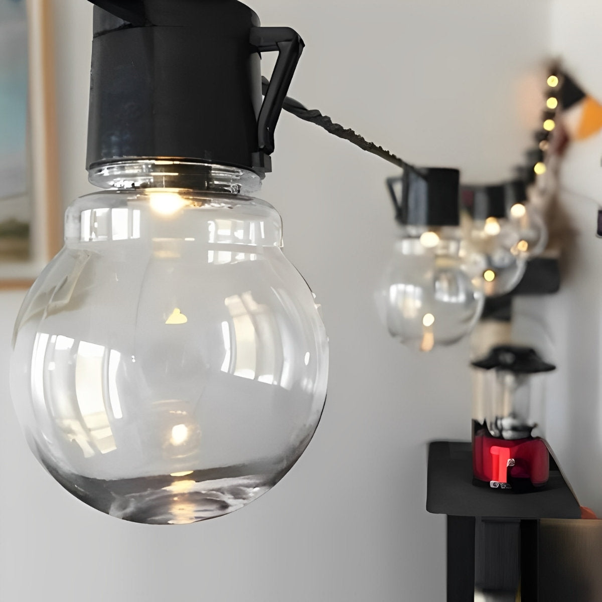 LED Solar Powered Outdoor Tent Canopy String Lights Camping Decor Light Round Balls Valentine Garland Bulb Decoration Fairy Lights Ball Bubble Lights - Flyachilles