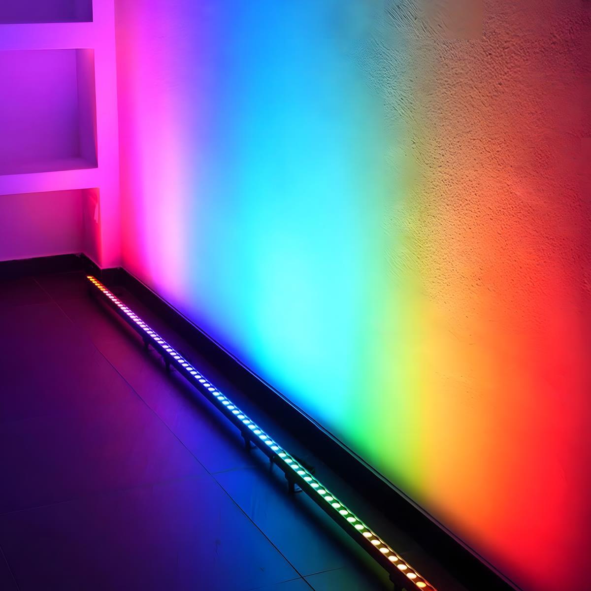 Low Voltage Waterproof Outdoor Recessed LED Wall Washer Lights RGB Dimmable DC24V 39.37'' - Flyachilles