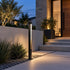 Mecha Modern Ash Black Rectangle LED Column Outdoor Pole Street Light - Flyachilles