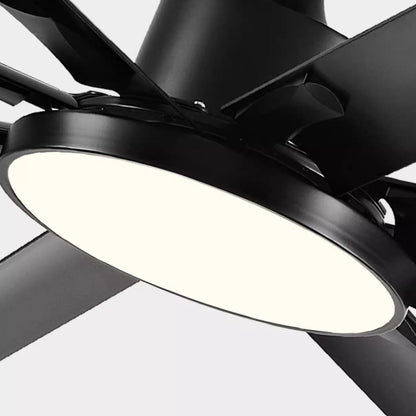 Mid - Century 8 - Blade Scandinavian Ceiling Fan with Full - Spectrum LED Light - Flyachilles
