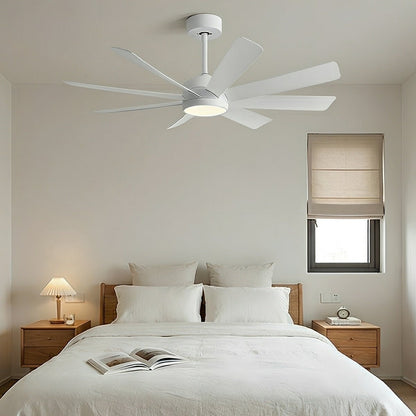 Mid - Century 8 - Blade Scandinavian Minimalist Ceiling Fan with LED Light - Flyachilles
