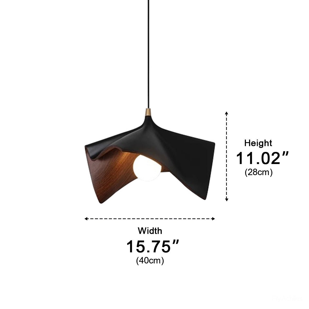 Mid-Century Modern Sculptural Wood Grain Pendant Light - Flyachilles