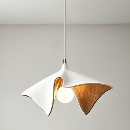 Mid-Century Modern Sculptural Wood Grain Pendant Light - Flyachilles