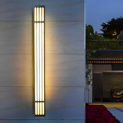 Minimalist Modern Linear Rectangular Waterproof Black Outdoor Wall Sconce - Flyachilles