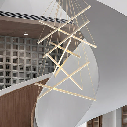 Minimalist Strip Stepless Dimming LED White Modern Chandelier - Flyachilles