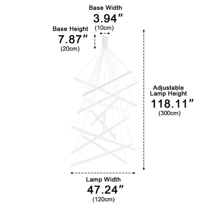 Minimalist Strip Stepless Dimming LED White Modern Chandelier - Flyachilles