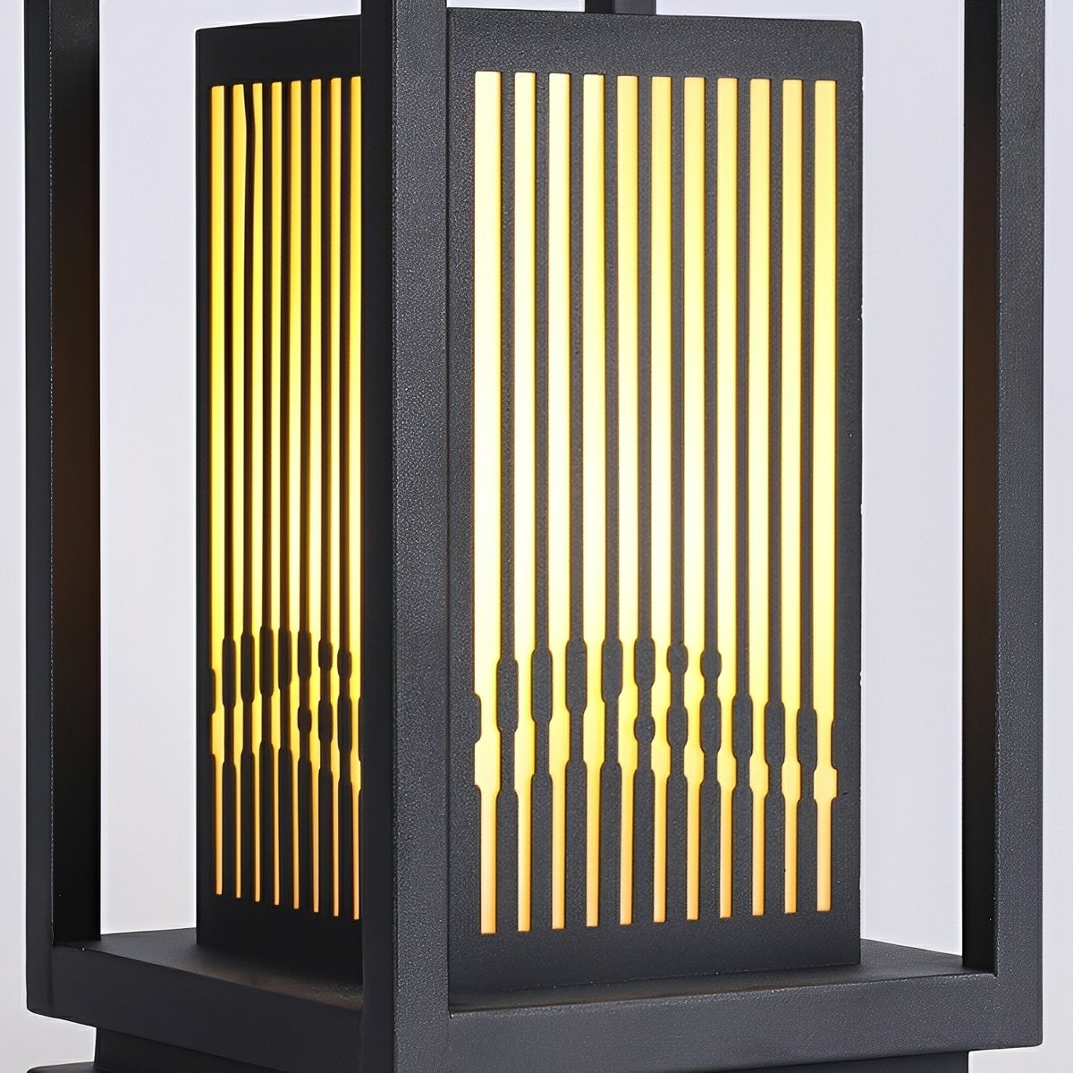 Minimalist Striped LED Black Modern Solar Post Cap Light - Flyachilles