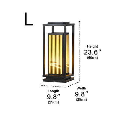 Minimalist Striped LED Black Modern Solar Post Cap Light - Flyachilles