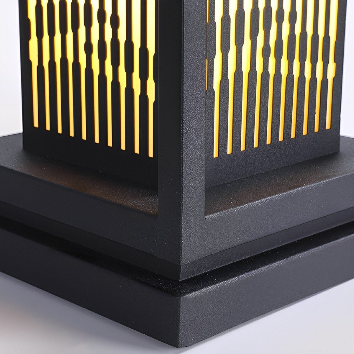 Minimalist Striped LED Black Modern Solar Post Cap Light - Flyachilles