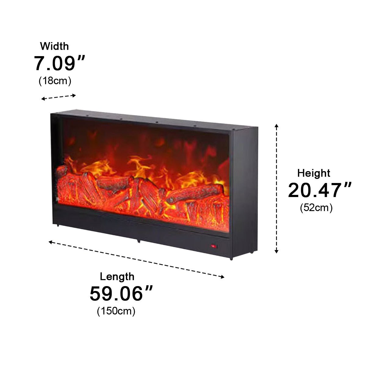 Modern 3D LED Flame Wall Fireplace Light Ambient Lighting - Flyachilles