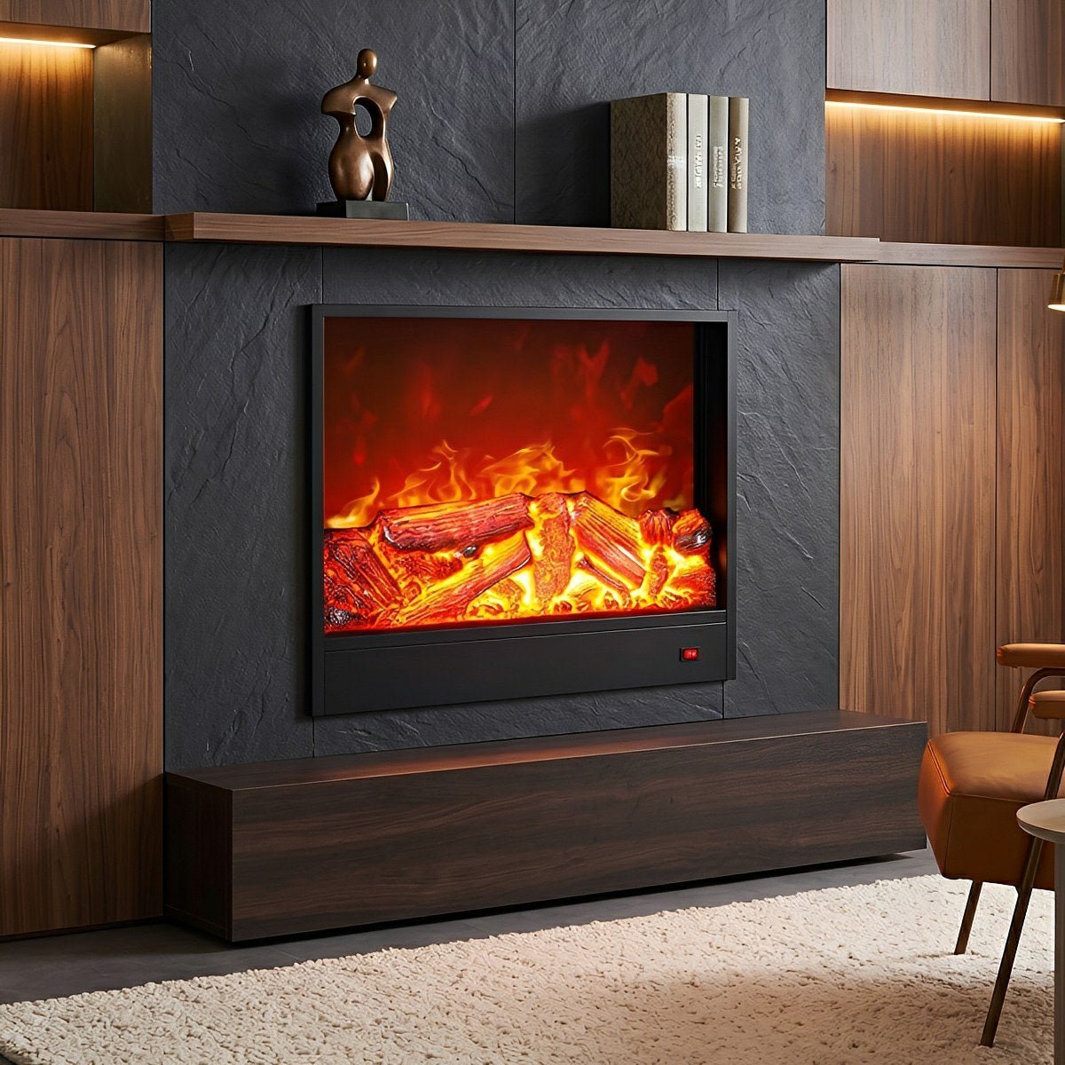 Modern 3D LED Flame Wall Fireplace Light Ambient Lighting - Flyachilles