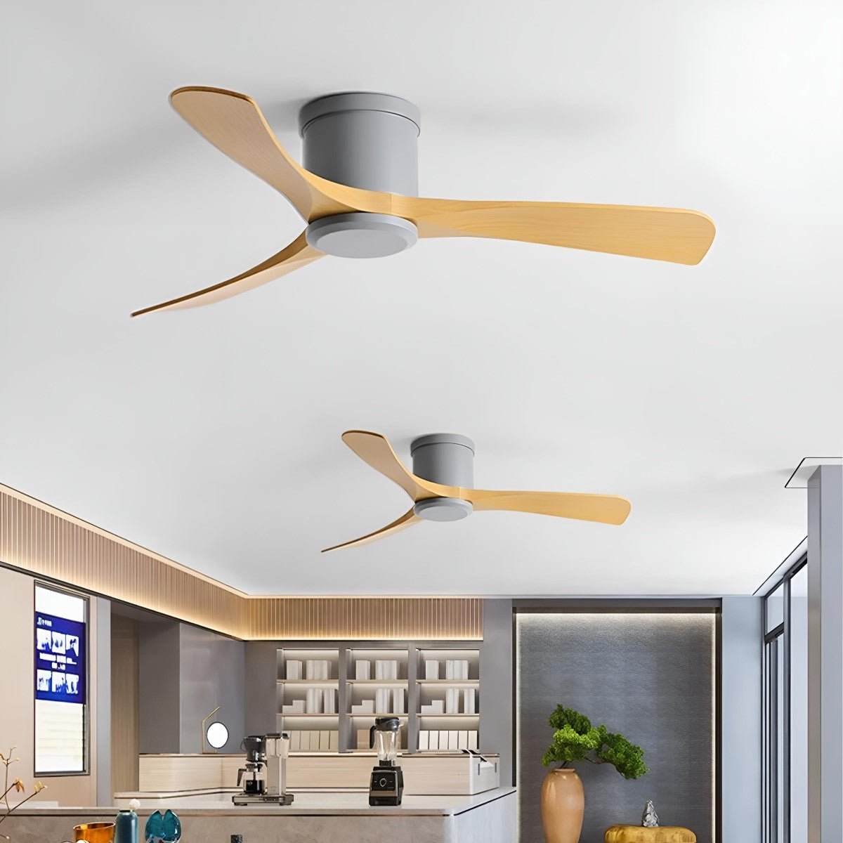 Modern 6 - speed Reverse Frequency 3 Blades Imitation Wood Ceiling Fan - Flyachilles