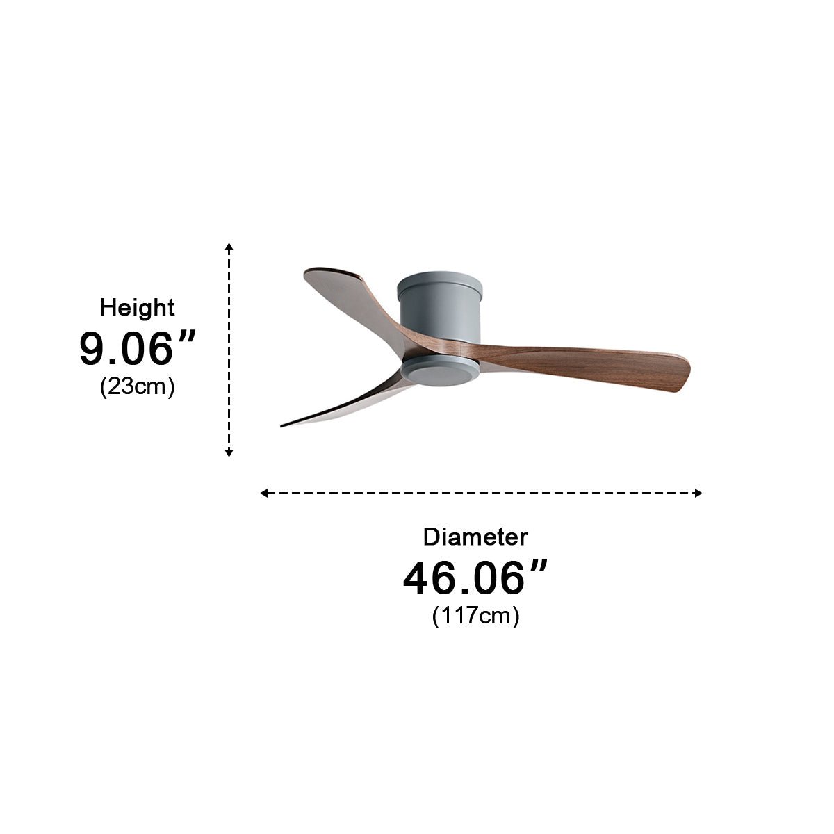 Modern 6 - speed Reverse Frequency 3 Blades Imitation Wood Ceiling Fan - Flyachilles