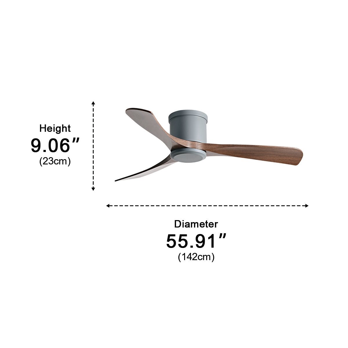 Modern 6 - speed Reverse Frequency 3 Blades Imitation Wood Ceiling Fan - Flyachilles