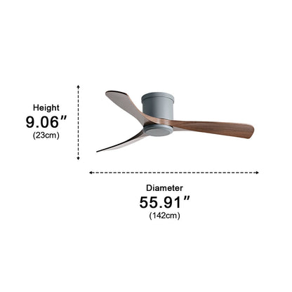 Modern 6 - speed Reverse Frequency 3 Blades Imitation Wood Ceiling Fan - Flyachilles
