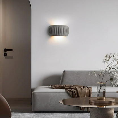 Modern Arc Cement Carve Up and Down LED Wall Sconces - Flyachilles