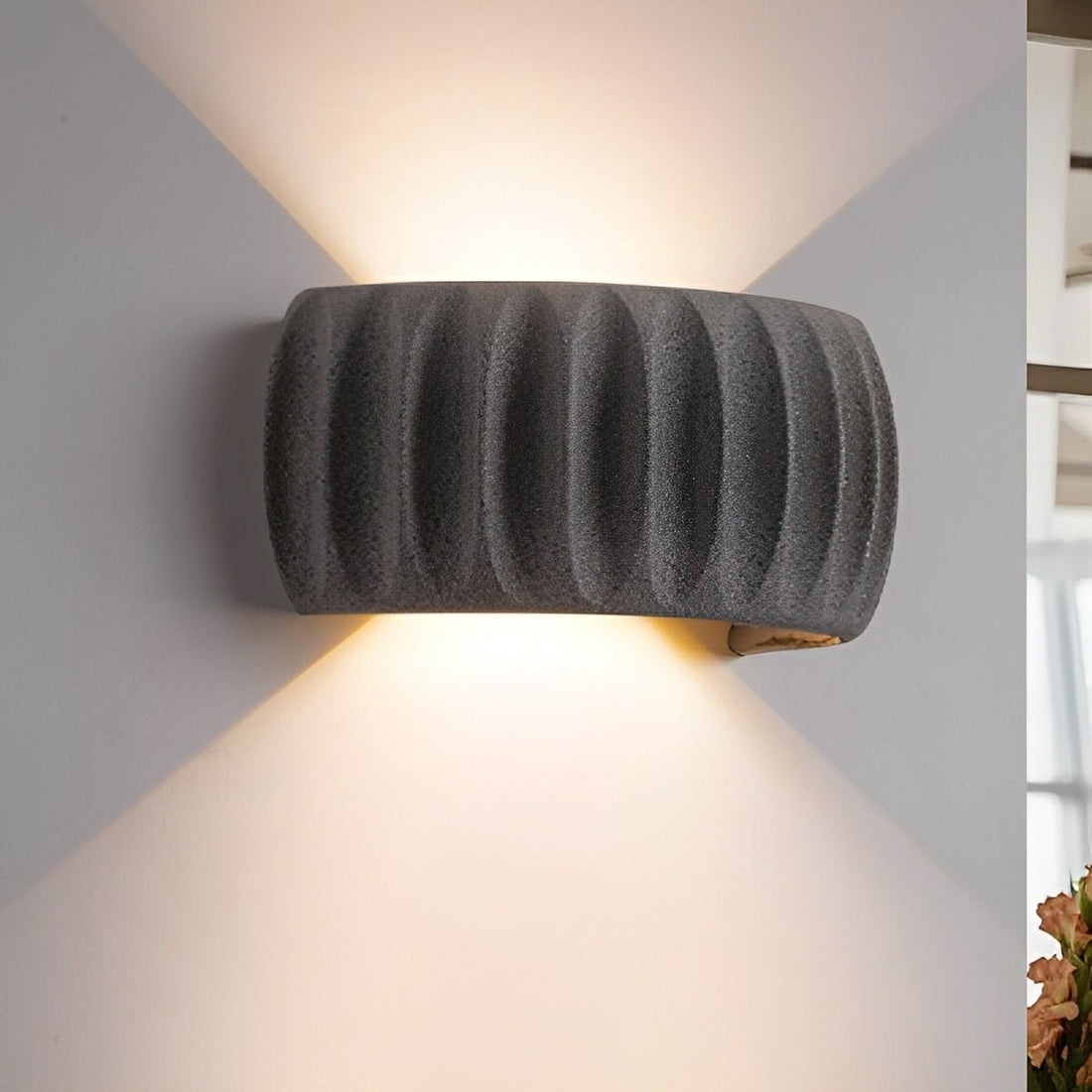 Modern Arc Cement Carve Up and Down LED Wall Sconces - Flyachilles