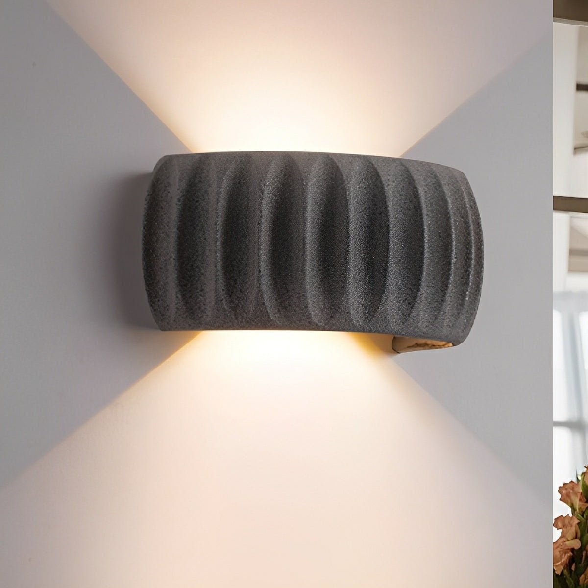 Modern Arc Cement Carve Up and Down LED Wall Sconces - Flyachilles