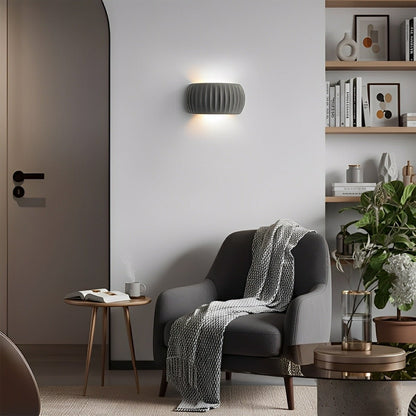 Modern Arc Concrete Carve Up and Down LED Wall Sconces - Flyachilles