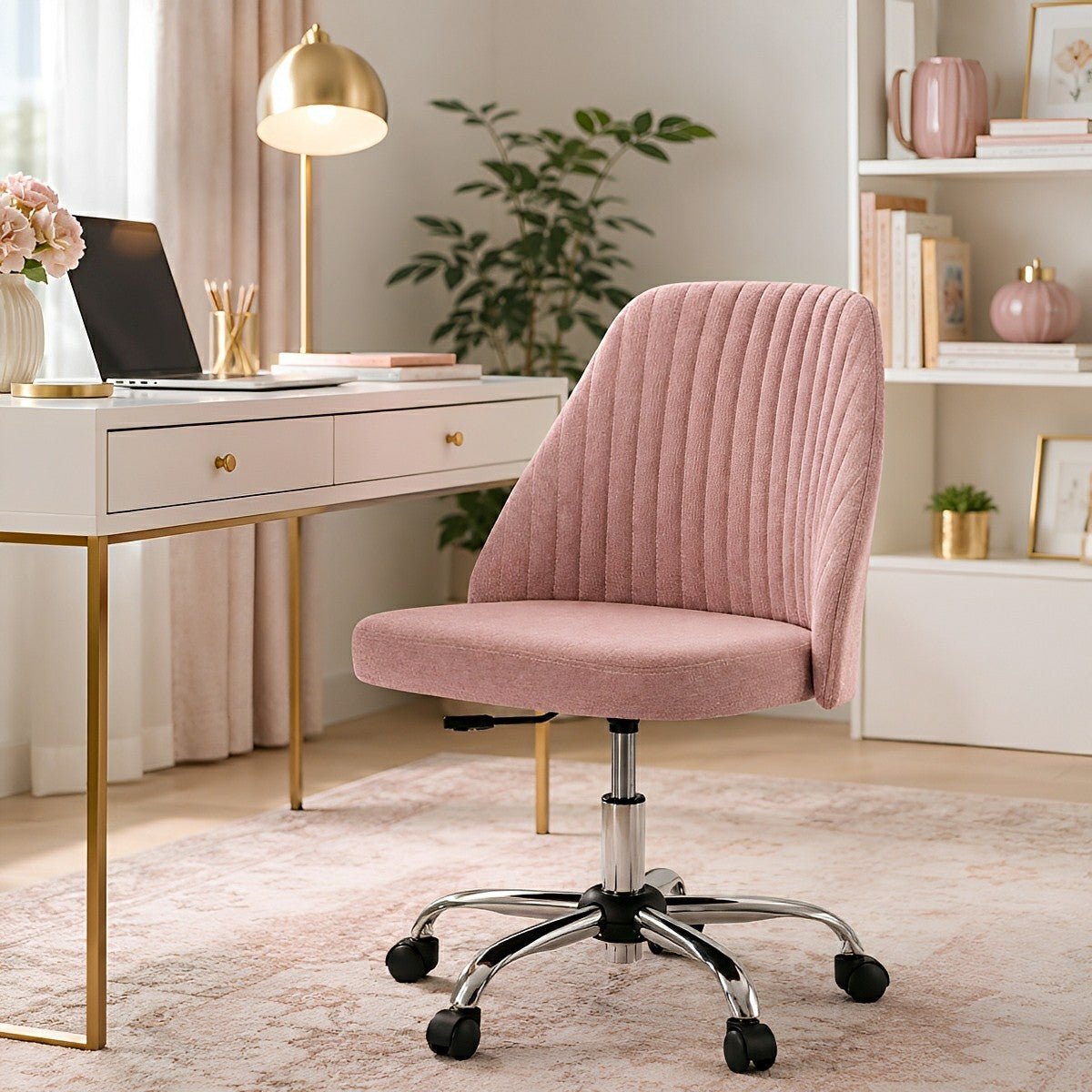 Modern Armless Office Chair with Wheels - Flyachilles