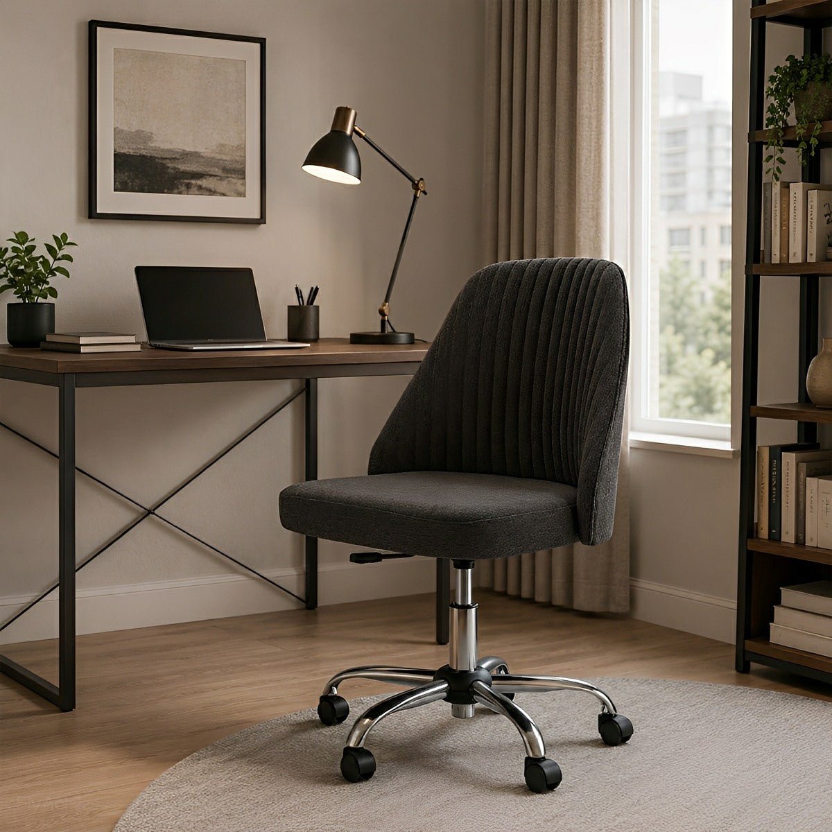 Modern Armless Office Chair with Wheels - Flyachilles