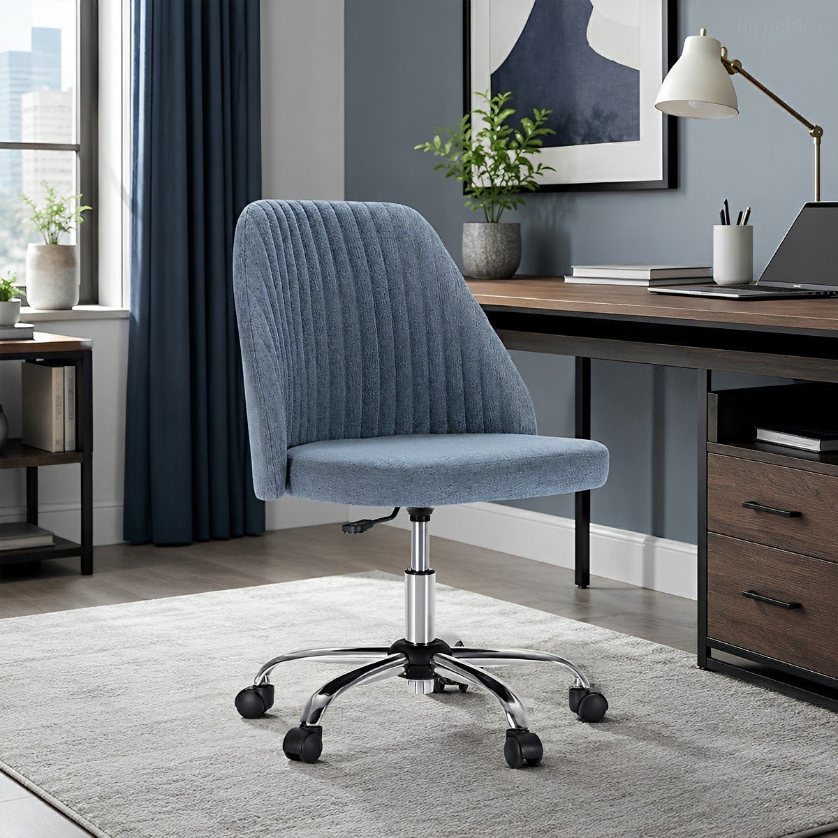 Modern Armless Office Chair with Wheels - Flyachilles