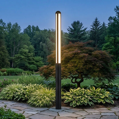 Modern Black Cylinder Waterproof LED Outdoor Path Post Light Street Lighting - Flyachilles