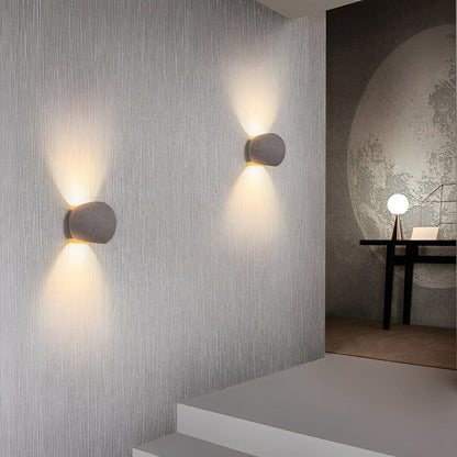 Modern Cement Egg - Shaped Up and Down LED Wall Sconces - Flyachilles