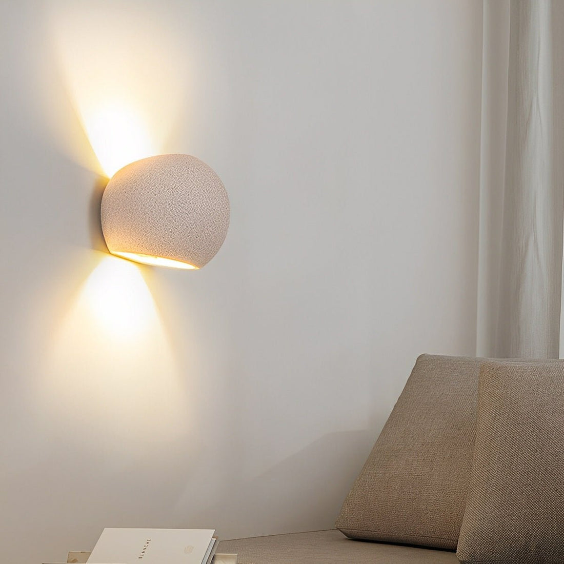 Modern Cement Egg - Shaped Up and Down LED Wall Sconces - Flyachilles