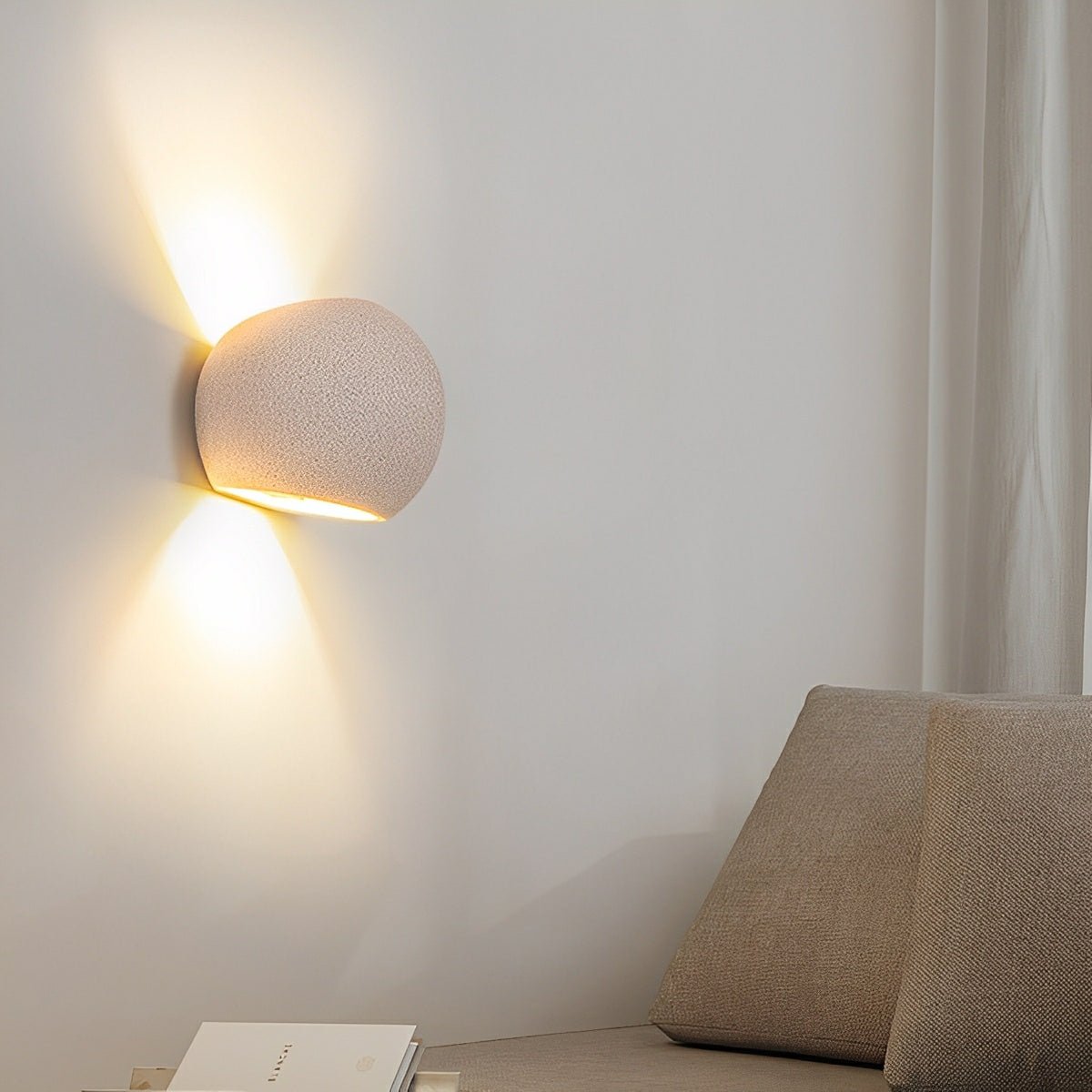 Modern Cement Egg - Shaped Up and Down LED Wall Sconces - Flyachilles