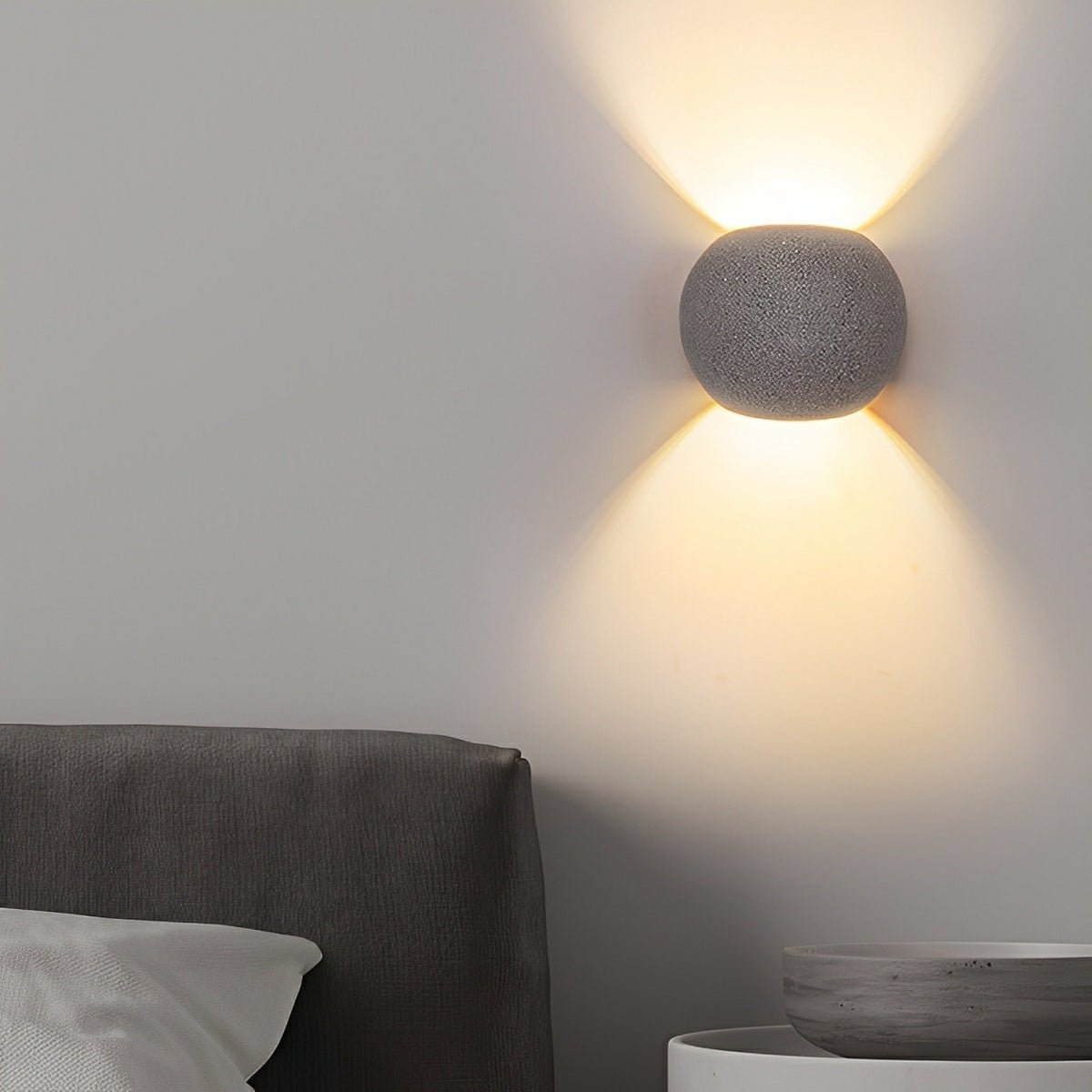Modern Cement Egg - Shaped Up and Down LED Wall Sconces - Flyachilles