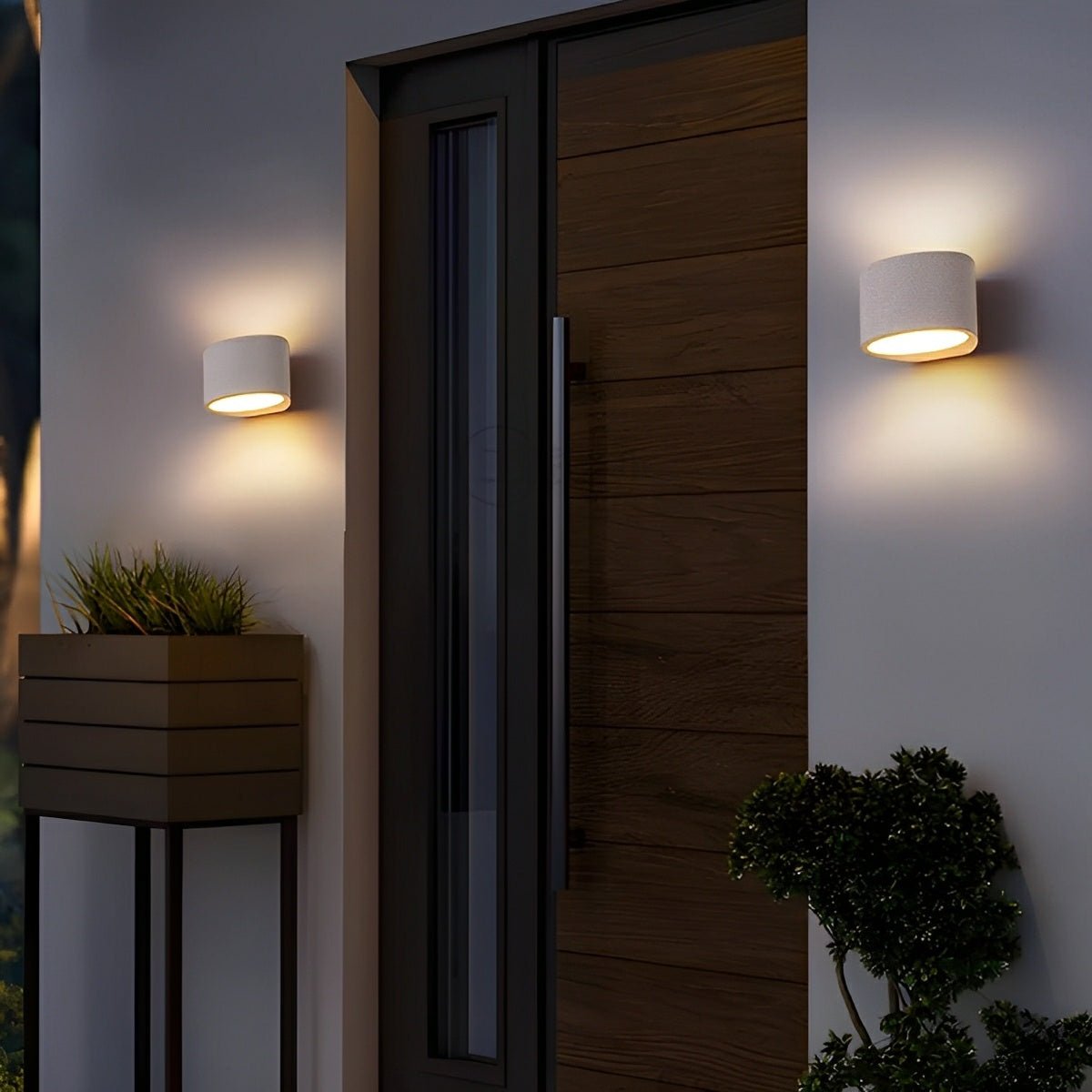 Modern Cement Oval Up and Down LED Wall Sconces - Flyachilles