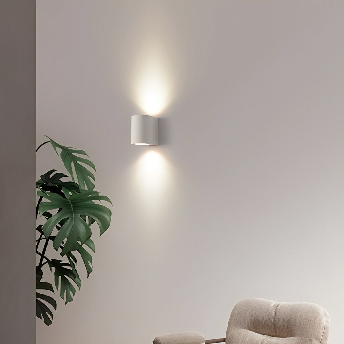 Modern Cement Oval Up and Down LED Wall Sconces - Flyachilles