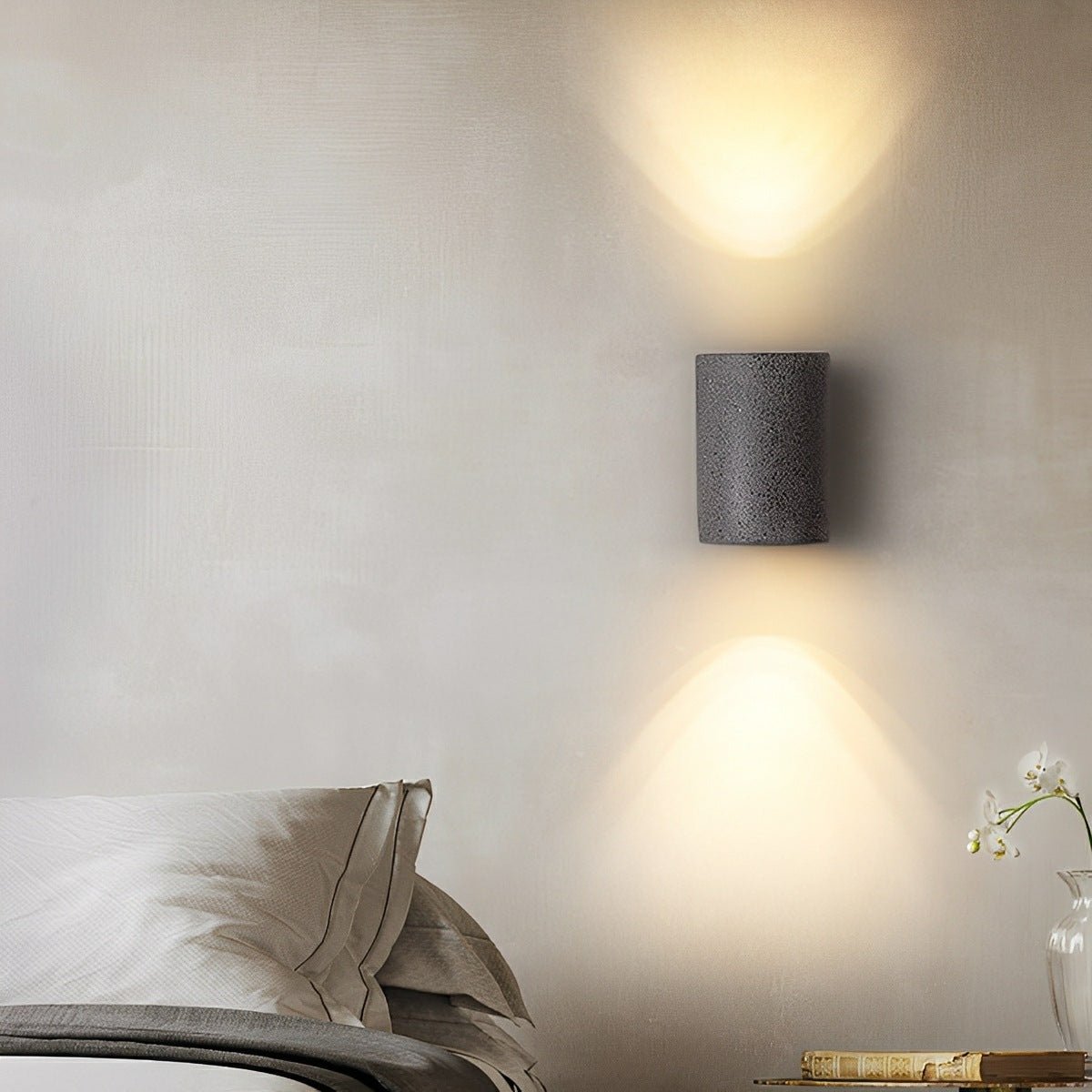 Modern Cement Oval Up and Down LED Wall Sconces - Flyachilles
