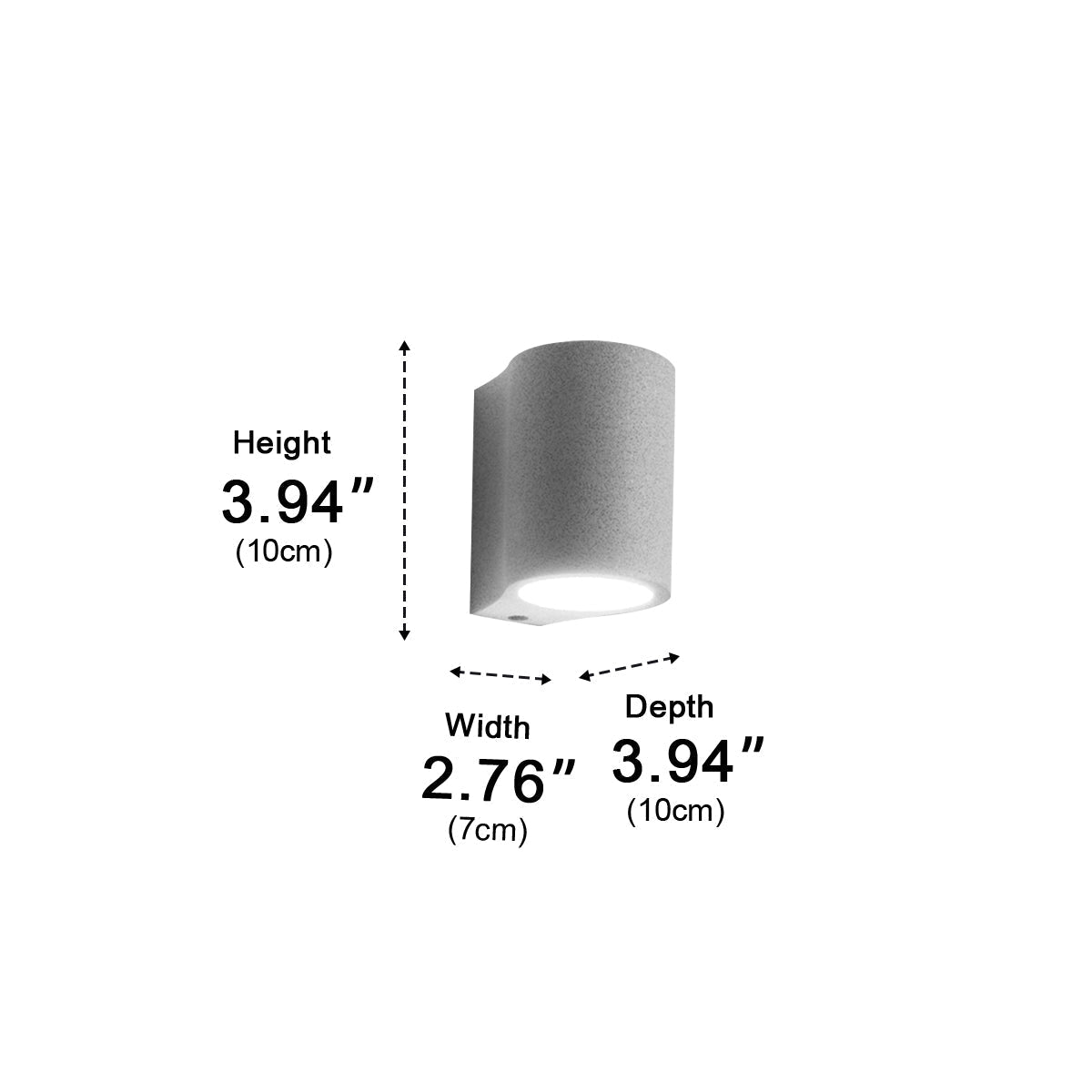Modern Cement Oval Up and Down LED Wall Sconces - Flyachilles