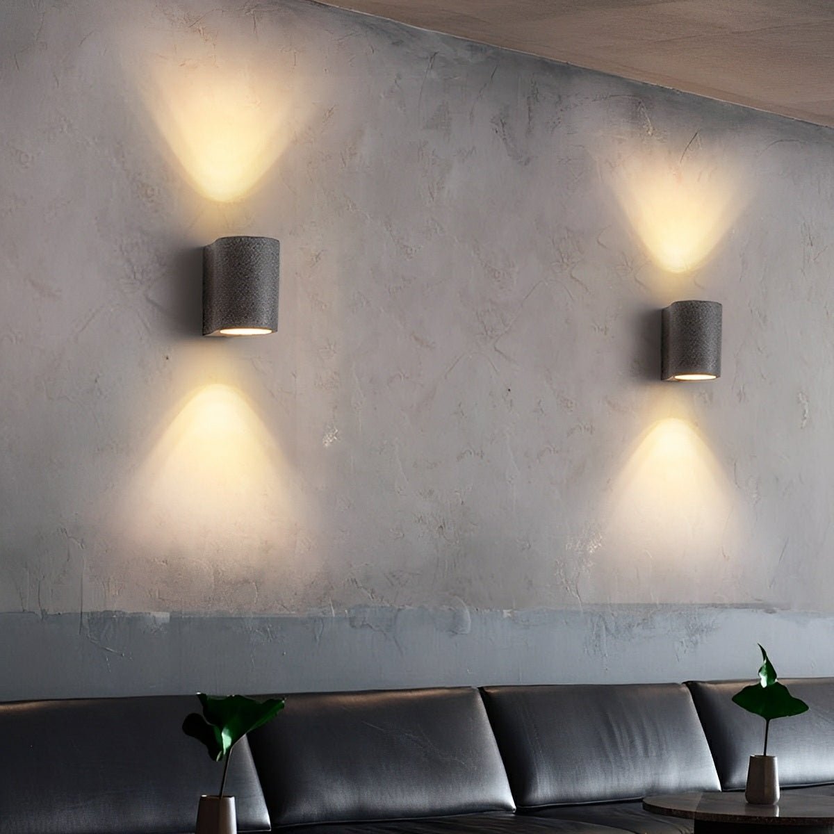 Modern Cement Oval Up and Down LED Wall Sconces - Flyachilles