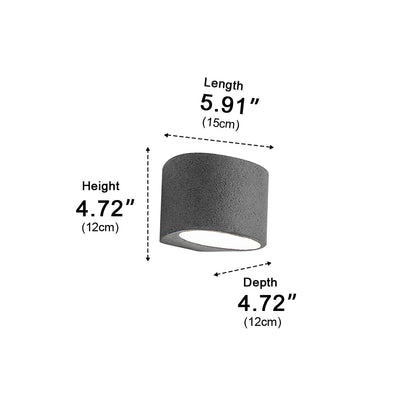 Modern Cement Oval Up and Down LED Wall Sconces - Flyachilles
