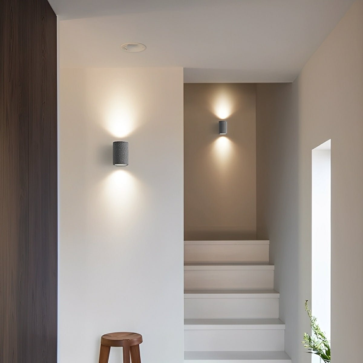 Modern Cement Oval Up and Down LED Wall Sconces - Flyachilles