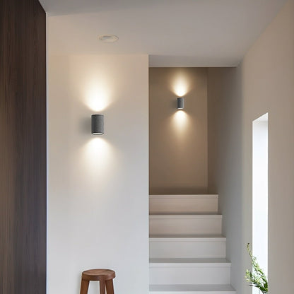 Modern Cement Oval Up and Down LED Wall Sconces - Flyachilles