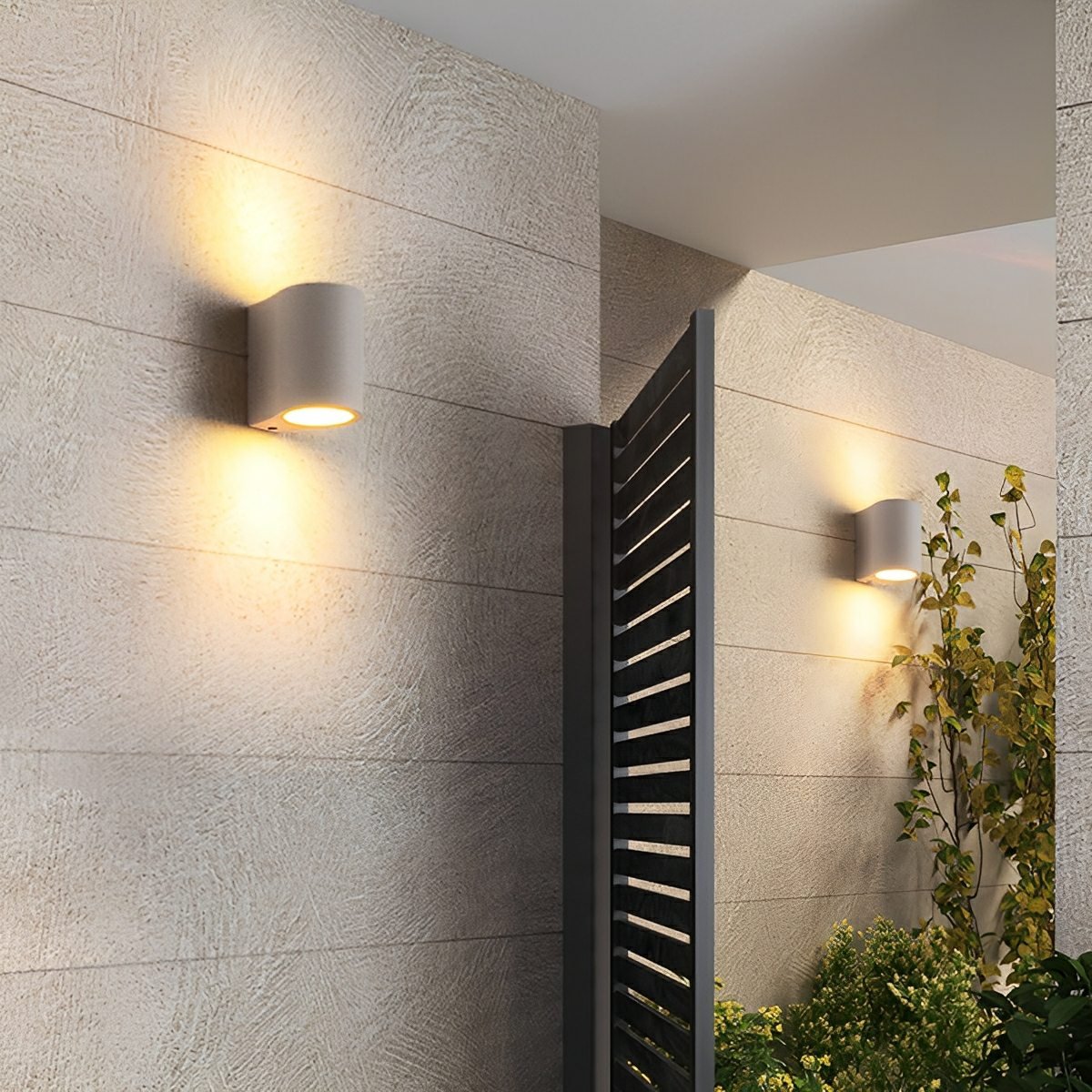 Modern Cement Oval Up and Down LED Wall Sconces - Flyachilles