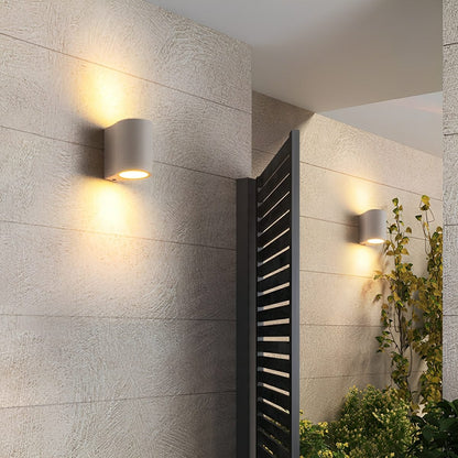 Modern Cement Oval Up and Down LED Wall Sconces - Flyachilles